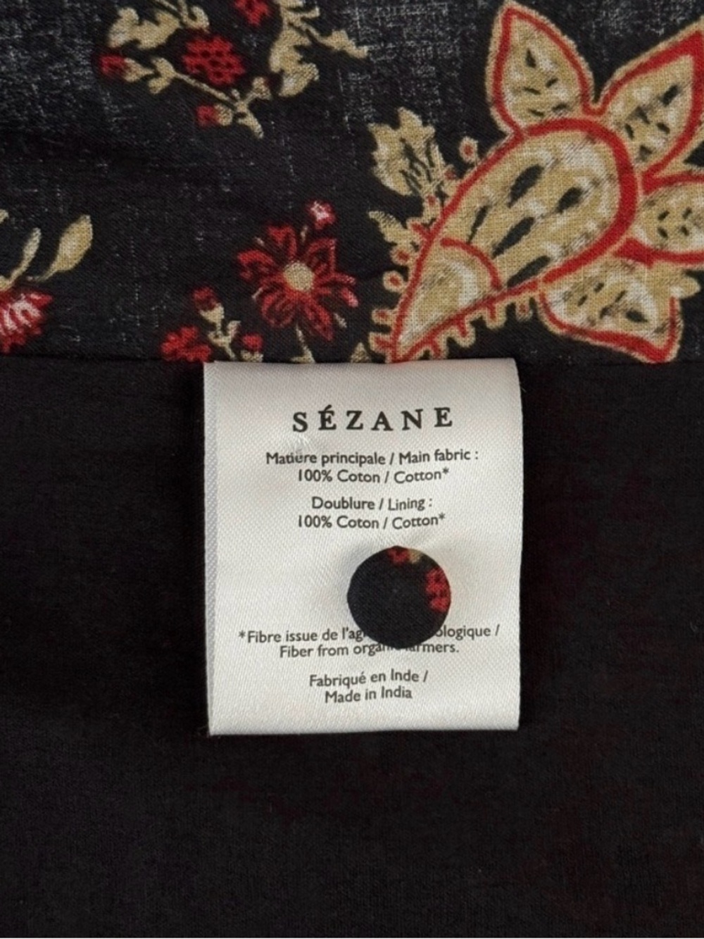 NWT Sezane “Capri” Dress in Paisley Noir 
Wrap Floral Mini Long-Sleeve Brand New - Picture 8 of 11